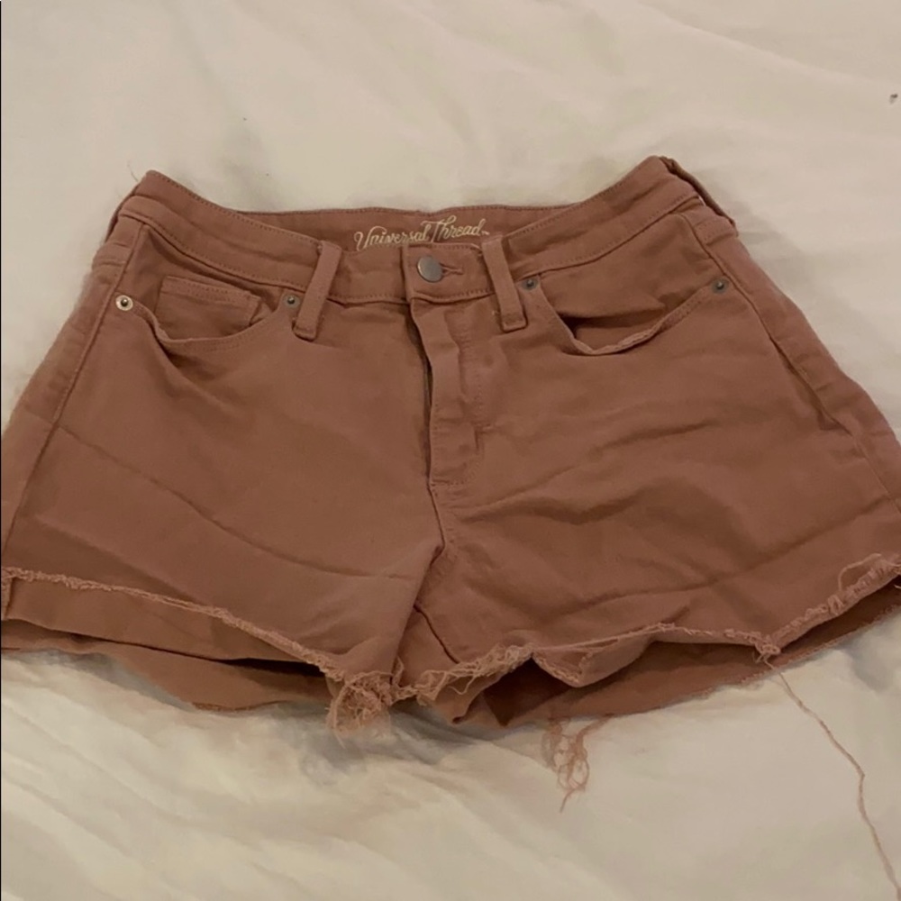 Blush jean shorts